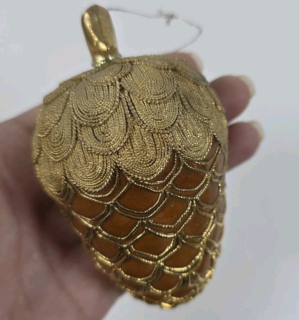 Vintage Siegel Jewelers Enamel Gold Gilt EggCorn Very Rare beautiful decoration